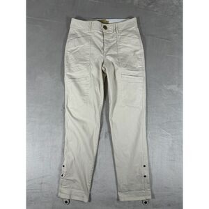 Democracy "Ab"solution Cargo Utility Twill Pants Button Cuff Cream - Size 4